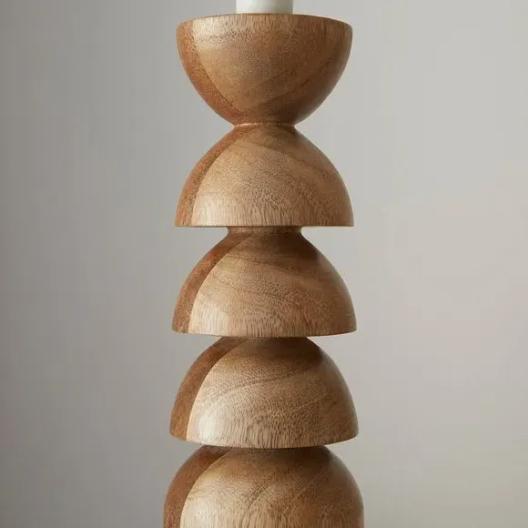 Stacked Table Lamp with Shade - Wood