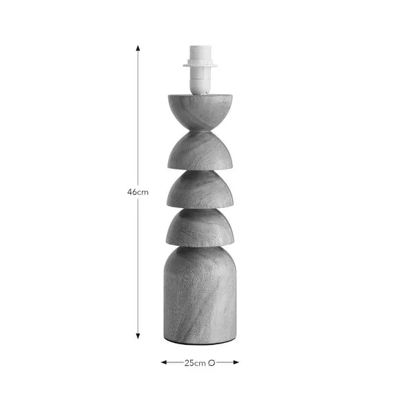 Stacked Table Lamp with Shade - Wood