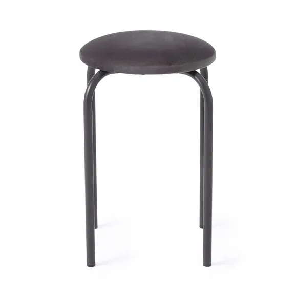 Stacking Stool with Upholstery - Grey, Velvet