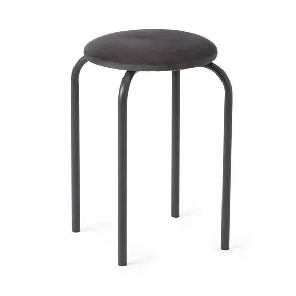 Stacking Stool with Upholstery - Grey, Velvet