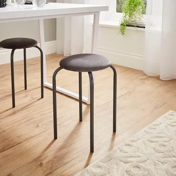 Stacking Stool with Upholstery - Grey, Velvet image