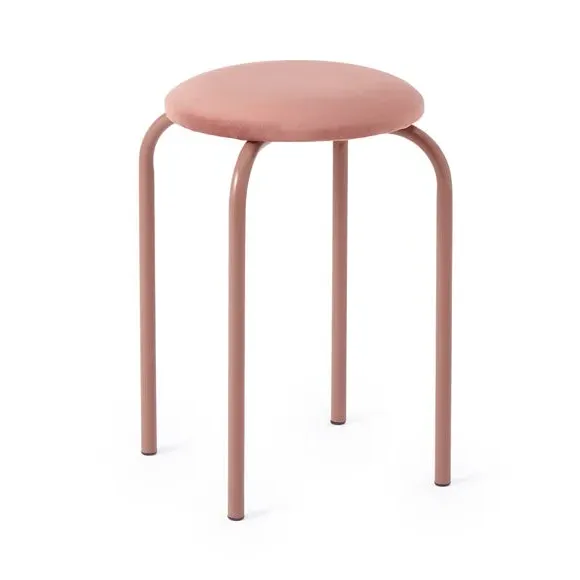 Stacking Stool with Upholstery - Rose, Velvet