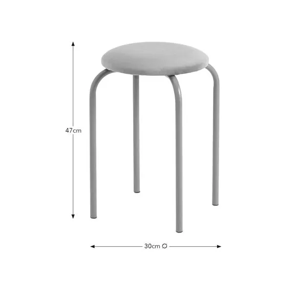 Stacking Stool with Upholstery - Rose, Velvet