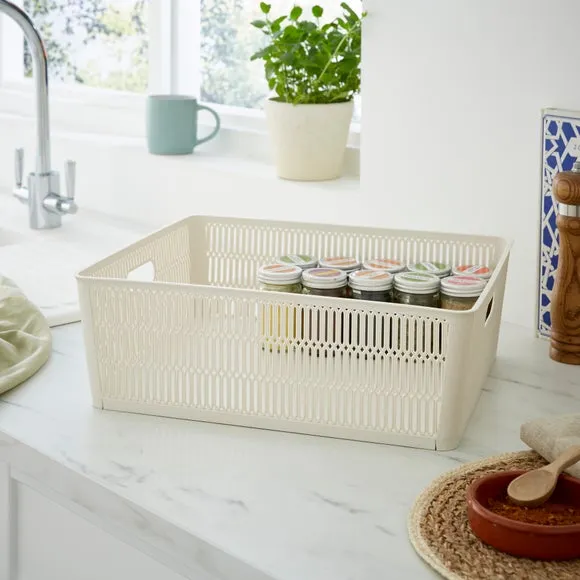Stacking Storage Baskets with Handles - Natural