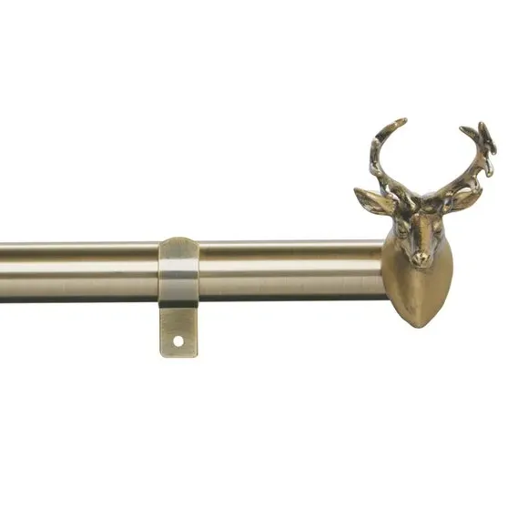 Stag Finials Pair - Antique Brass, Metal image