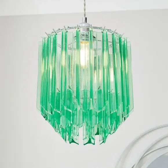 Staggered Pendant Shade Easy Fit - Green, Acrylic image