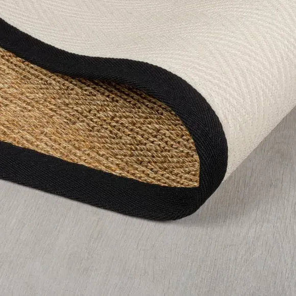 Stair Runner with Border - Black, Sisal