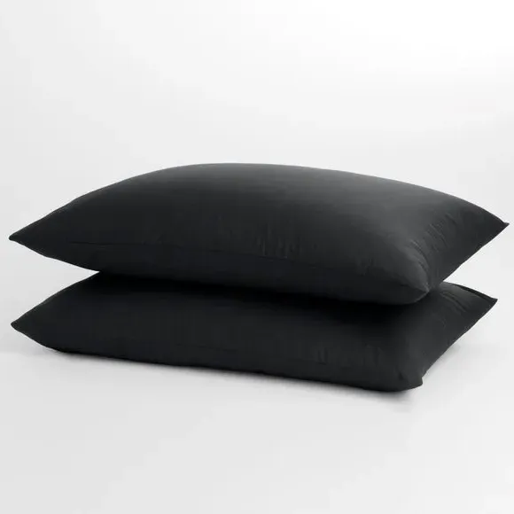 Standard Pillowcase Pair - Black, Cotton image