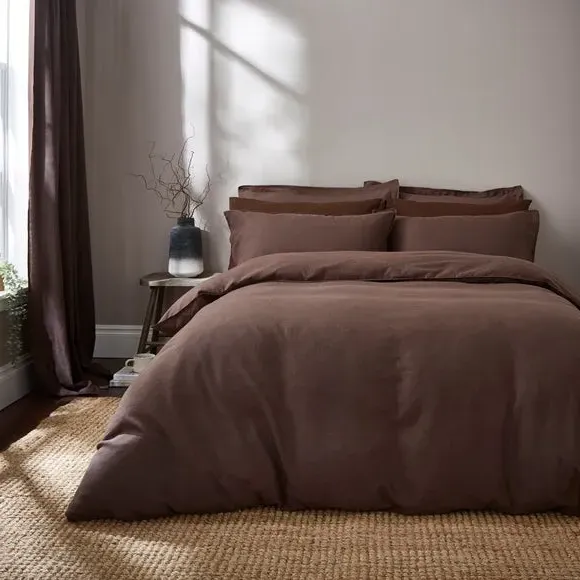 Standard Pillowcase Pair - Brown, Cotton Linen