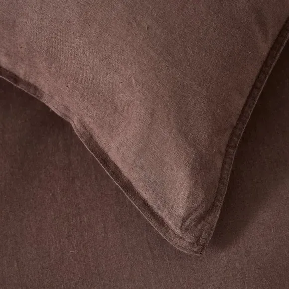Standard Pillowcase Pair - Brown, Cotton Linen