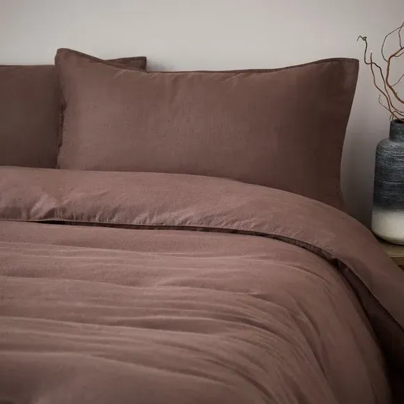 Standard Pillowcase Pair - Brown, Cotton Linen