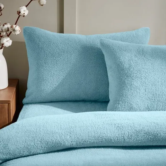 Standard Pillowcase Pair - Duck Egg, Teddy image