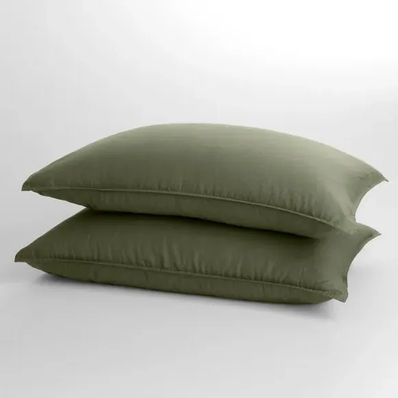 Standard Pillowcase Pair - Olive, Cotton