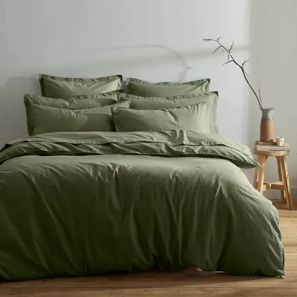 Standard Pillowcase Pair - Olive, Cotton