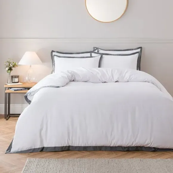 Standard Pillowcase Pair Oxford Style - Charcoal