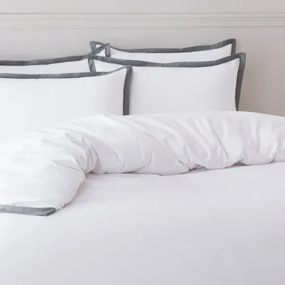 Standard Pillowcase Pair Oxford Style - Charcoal