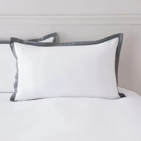 Standard Pillowcase Pair Oxford Style - Charcoal