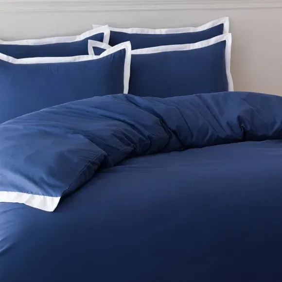Standard Pillowcase Pair Oxford Style - Navy