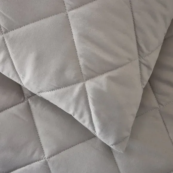 Standard Pillowcase Pair Quilted - Grey, Microfibre