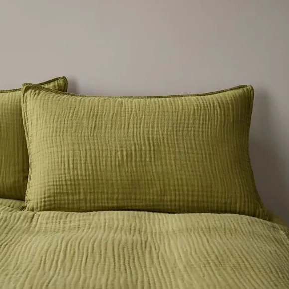Standard Pillowcase Pair - Soft Olive, Cotton