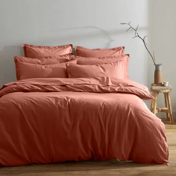 Standard Pillowcase Pair - Terracotta, Cotton