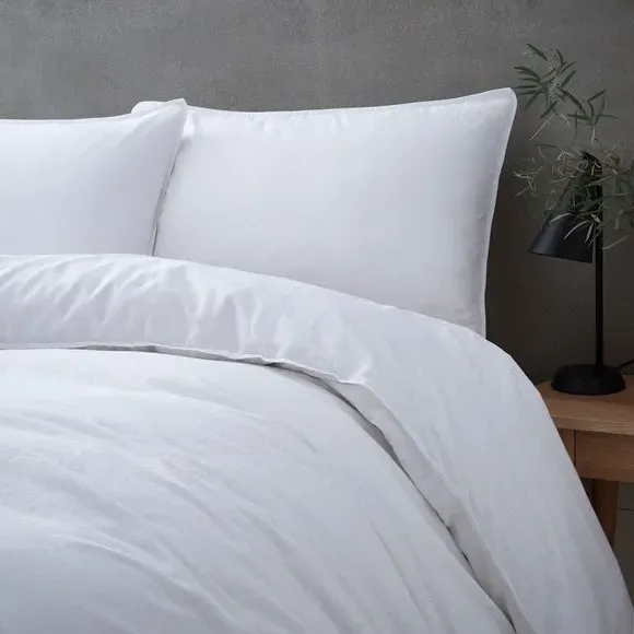 Standard Pillowcase Pair - White, Cotton Linen