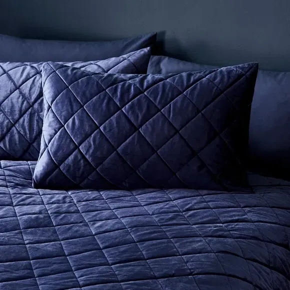 Standard Pillowcase Pair with Button Closure - Navy