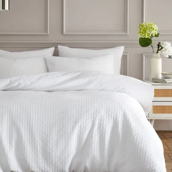 Standard Pillowcase Pair with Button Closure - White
