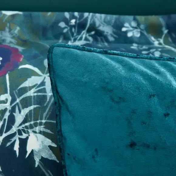 Standard Pillowcase with Piped Edge - Peacock, Velour