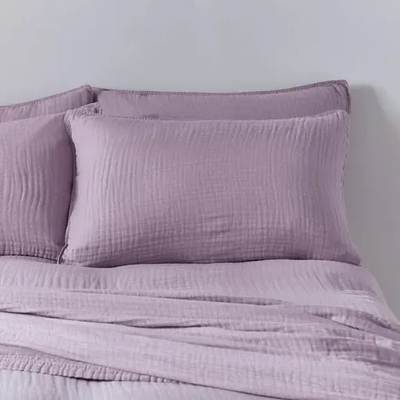 Standard Pillowcases - Mauve, Cotton Muslin