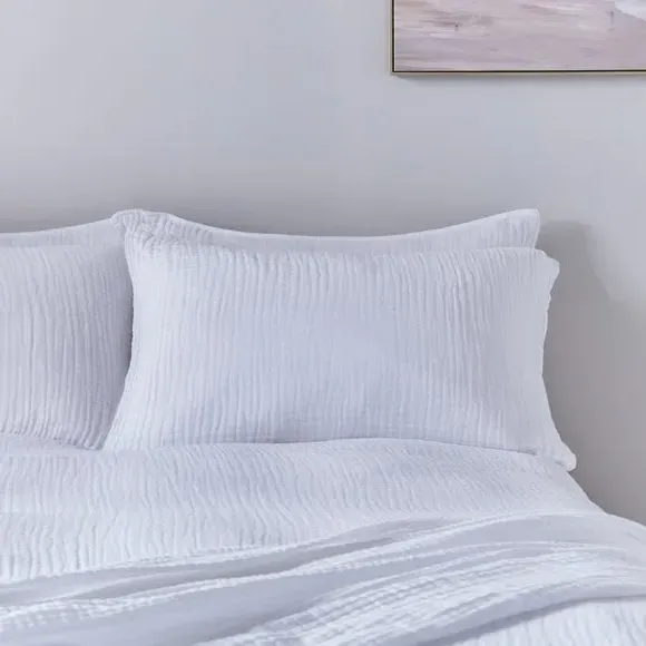 Standard Pillowcases - White, Cotton Muslin