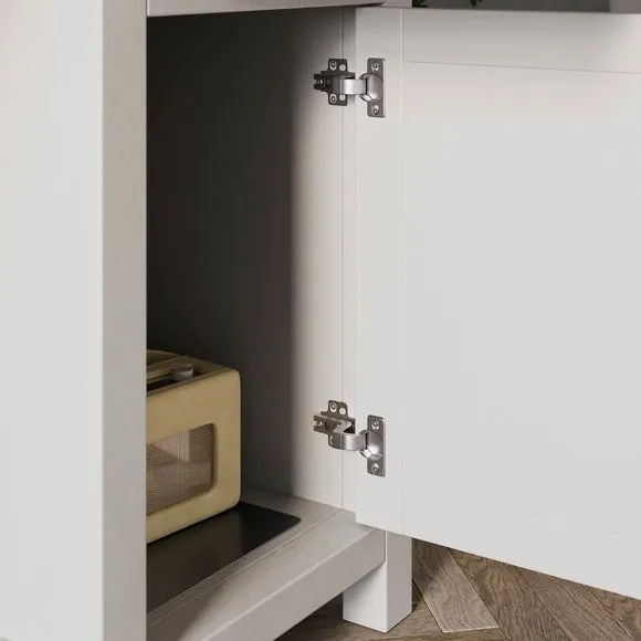 Standard Storage Desk with Shelf - Stone, Wood