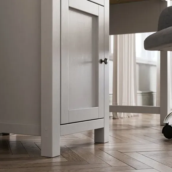 Standard Storage Desk with Shelf - Stone, Wood