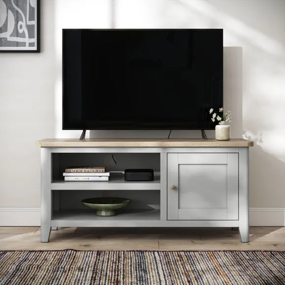 Standard TV Unit with Storage - Grey, Oak image