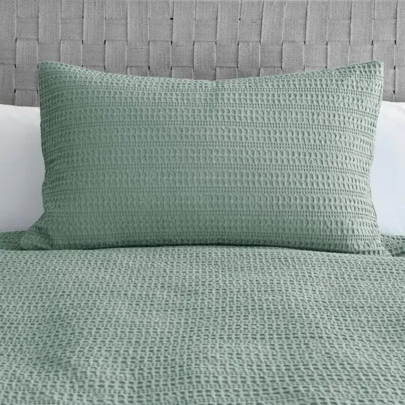 Standard Waffle Pillowcase - Lilypad, Cotton