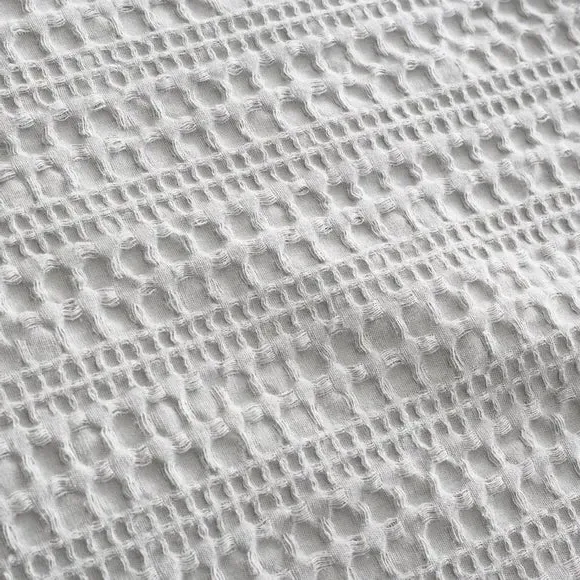 Standard Waffle Pillowcase - Silver, Cotton