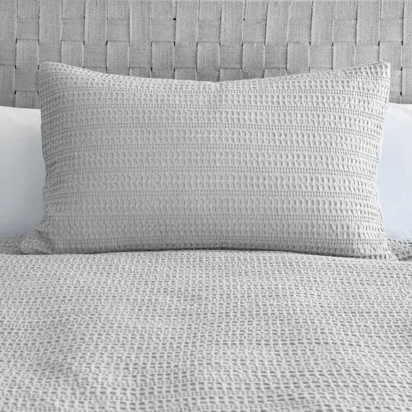 Standard Waffle Pillowcase - Silver, Cotton