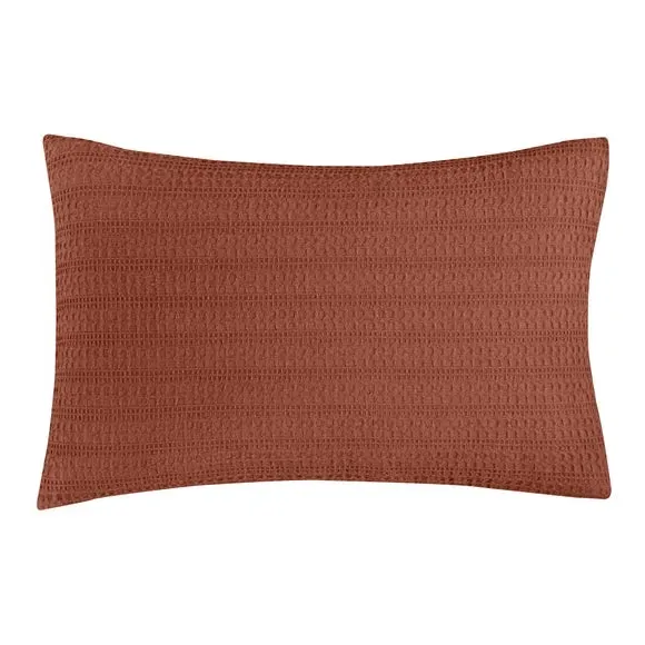 Standard Waffle Pillowcase - Terracotta, Cotton