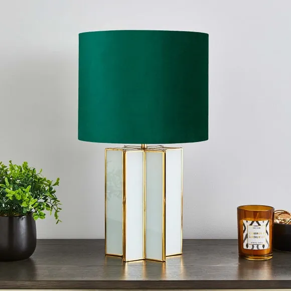 Star Glass Table Lamp with Dual Light - Green