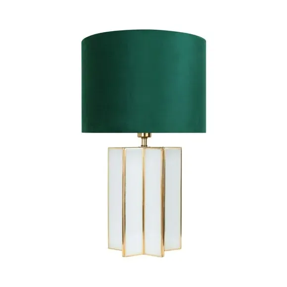 Star Glass Table Lamp with Dual Light - Green