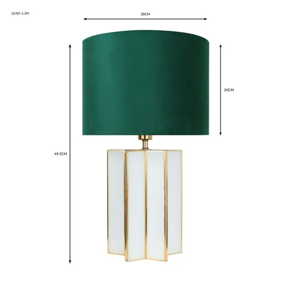 Star Glass Table Lamp with Dual Light - Green
