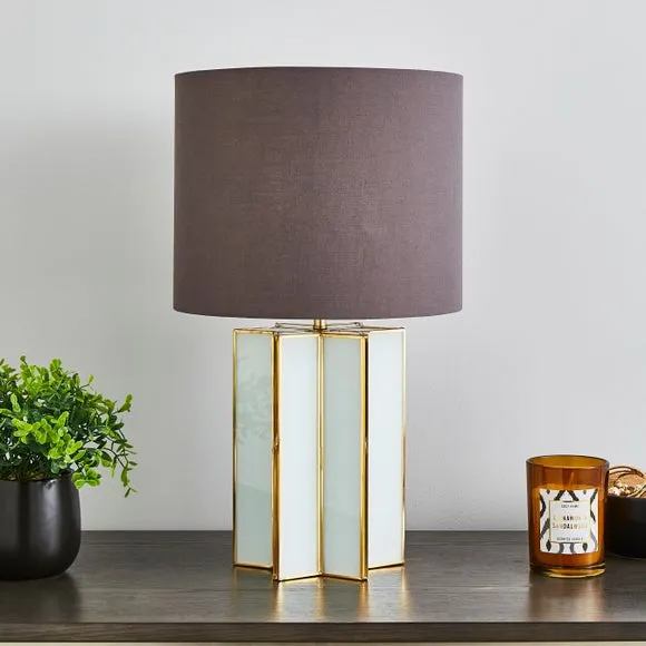 Star Glass Table Lamp with Dual Light - Grey