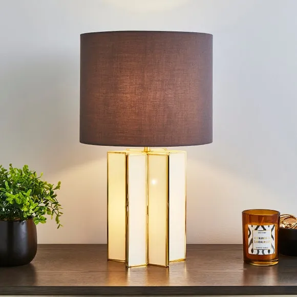 Star Glass Table Lamp with Dual Light - Grey image
