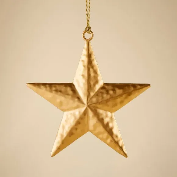 Star Hanging Decoration - Gold, Metal
