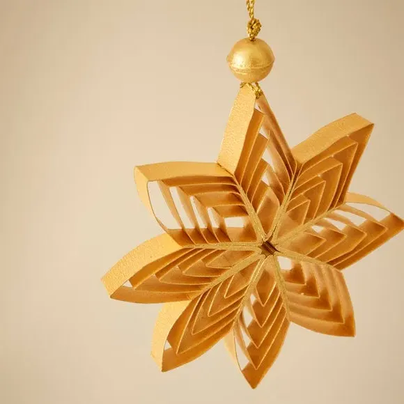 Star Hanging Decoration - Gold, Paper