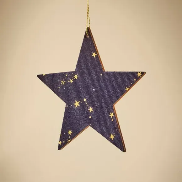Star Hanging Decoration - Navy, Velvet
