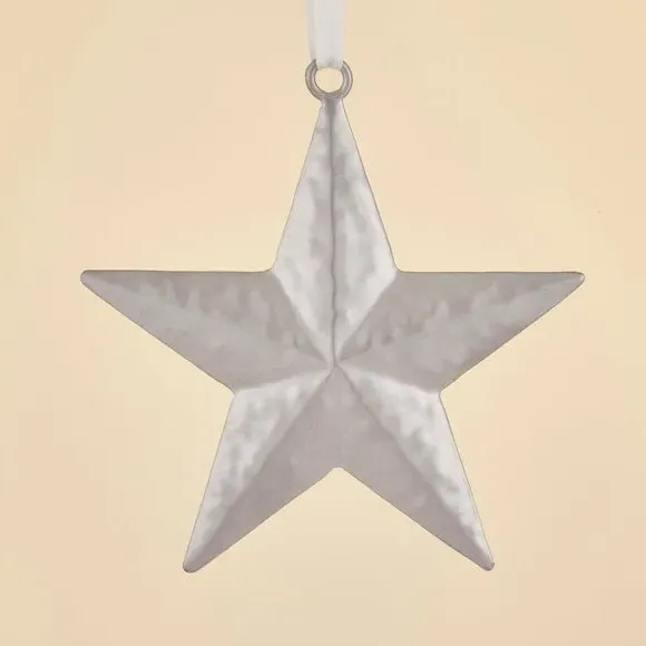 Star Hanging Decoration - Silver, Metal
