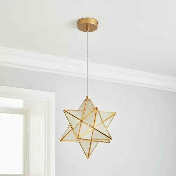 Star Pendant Light - Gold, Glass