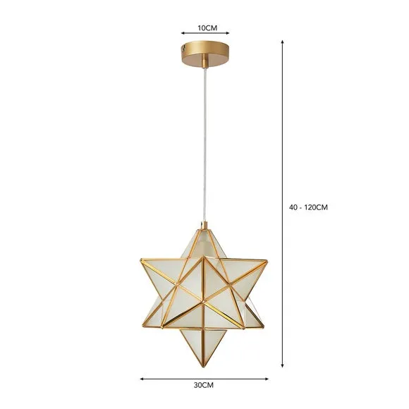 Star Pendant Light - Gold, Glass