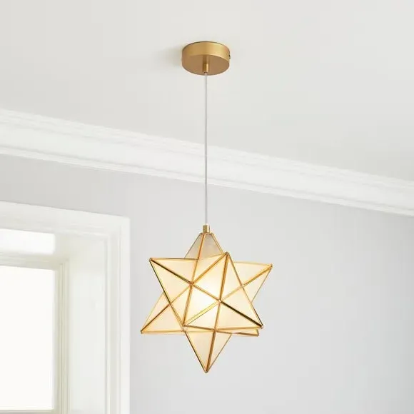 Star Pendant Light - Gold, Glass image
